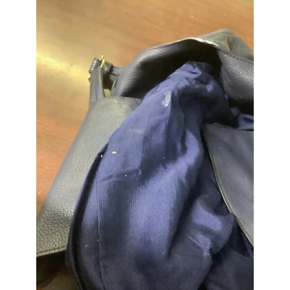 Draper James Navy Leather Tote Bag Very Beautiful Bag - Picture 6 of 11